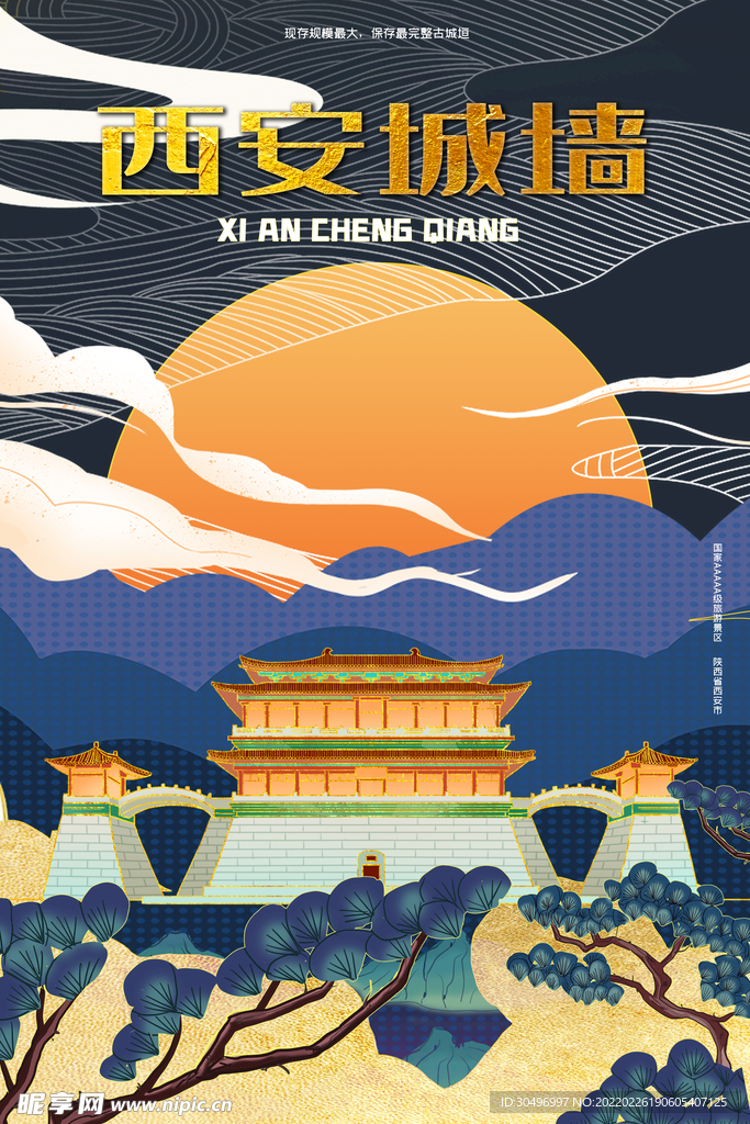 中国风国潮城市地标建筑海报