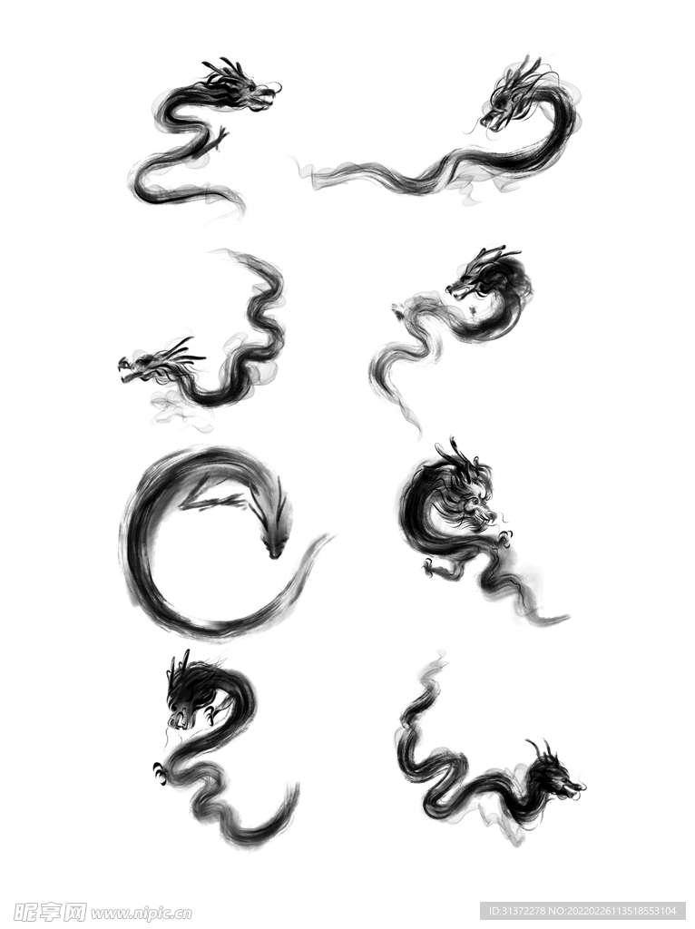 水墨龙素材图片 