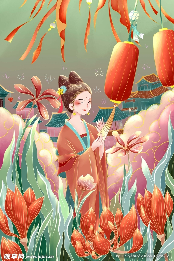  元宵节海报插画