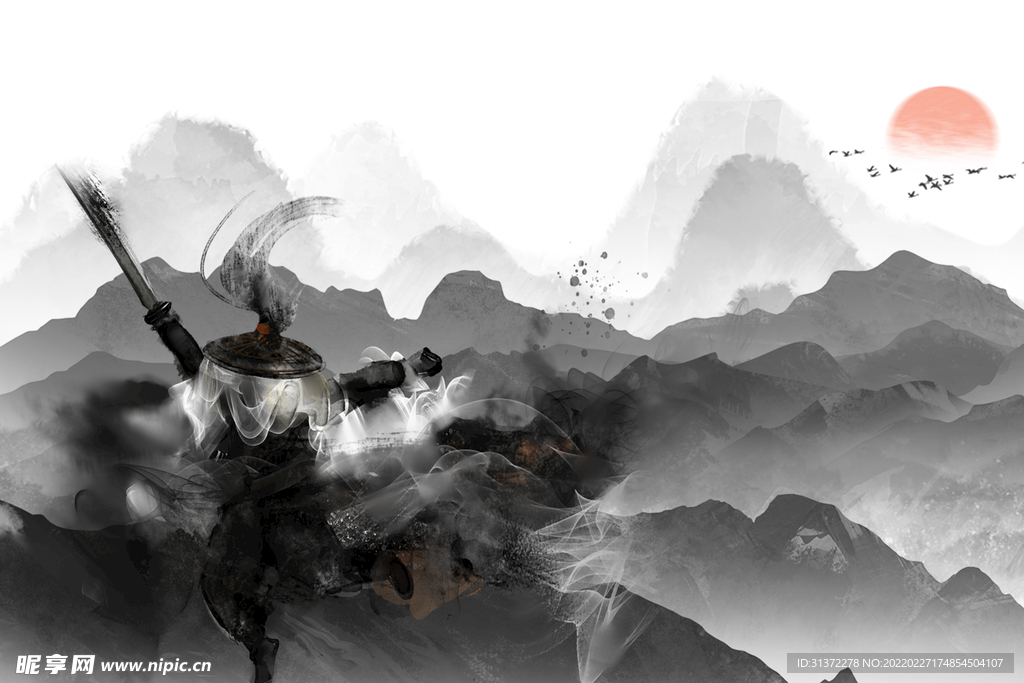 手绘古风插画背景图片