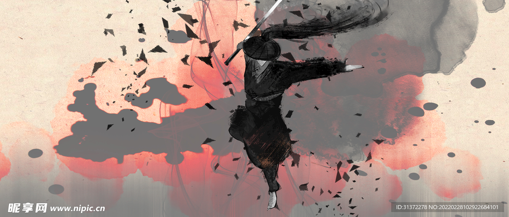 手绘古风插画背景图片