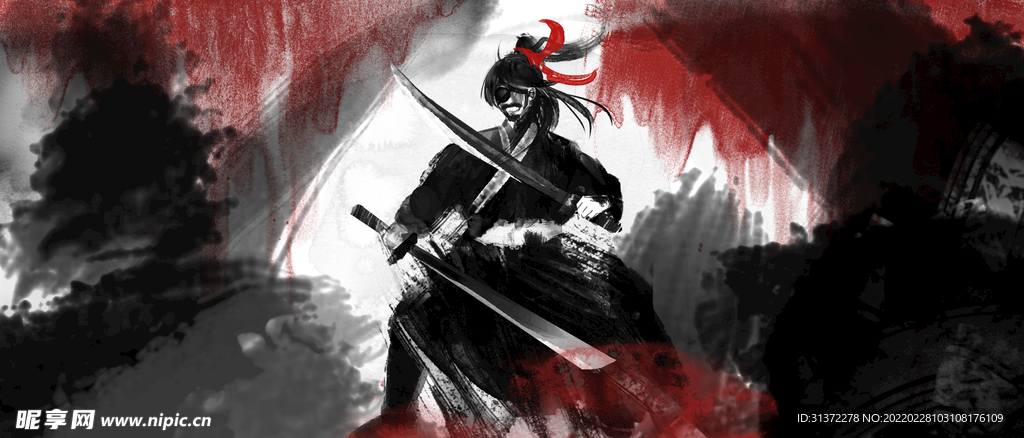 手绘古风插画背景图片