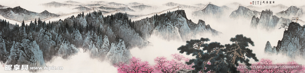 白雪石国画古塞春光