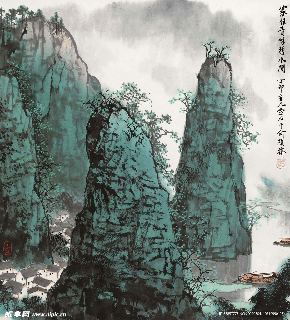 白雪石国画家住青峰碧水间