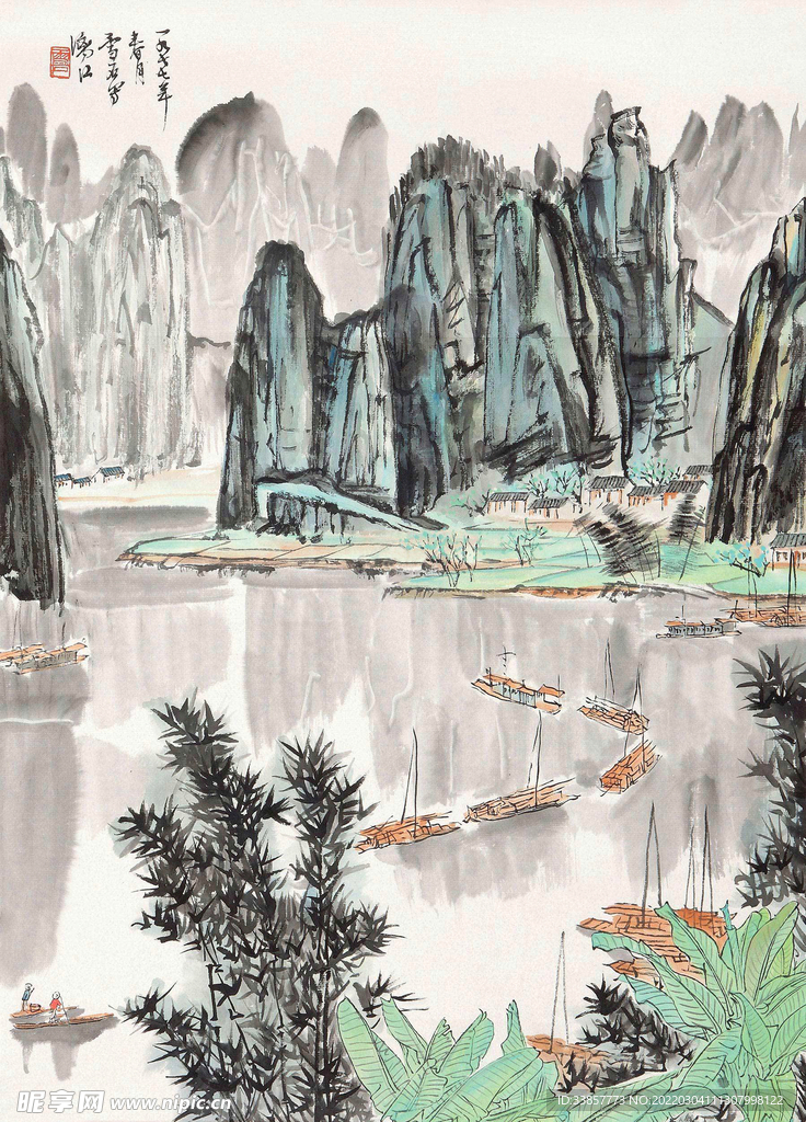 白雪石国画漓江山水