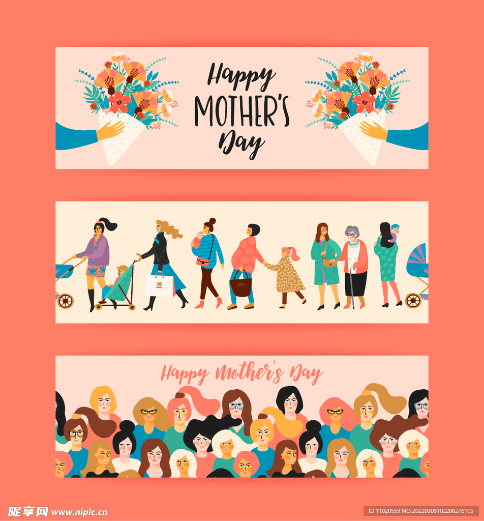 女王节Banner插画