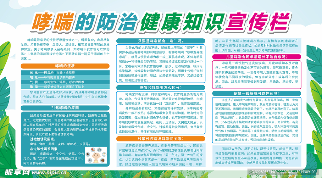 哮喘防治知识健康宣传栏