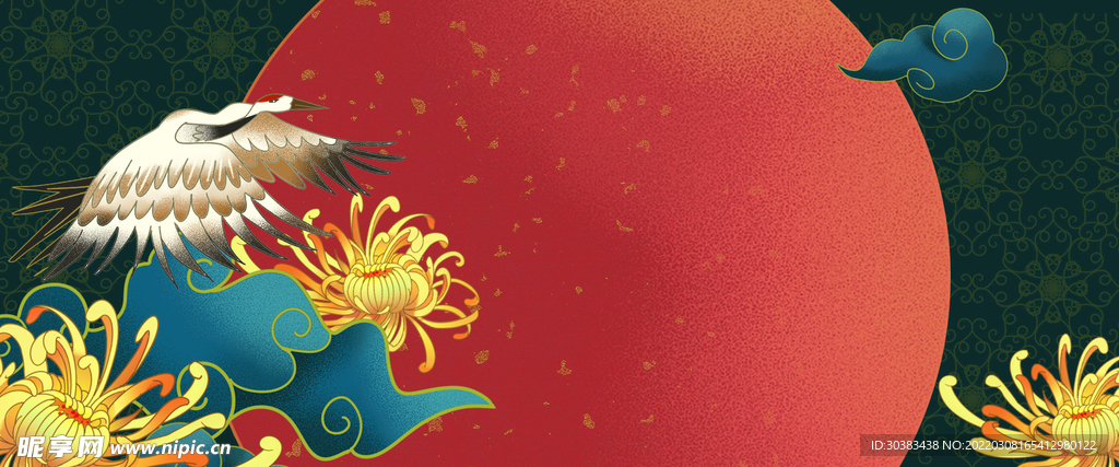 国潮手绘插画海报素材PSD