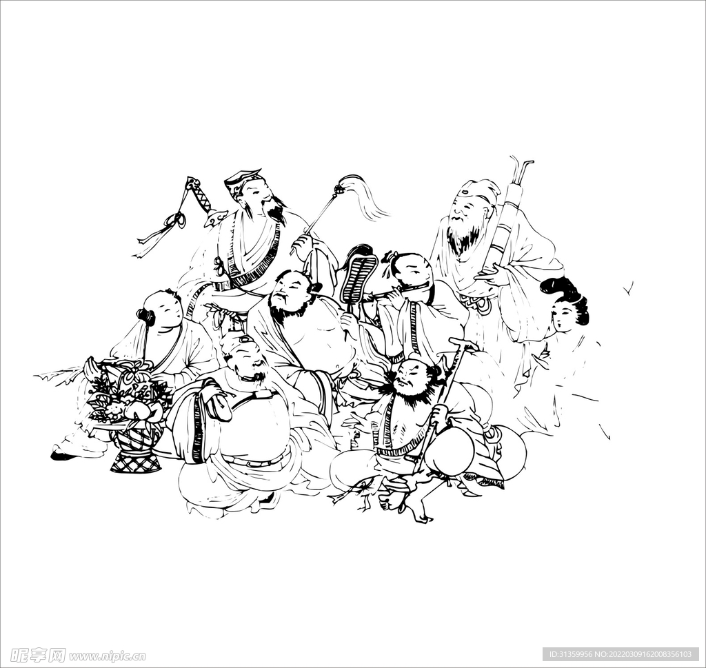 八仙 过海 矢量 图 形