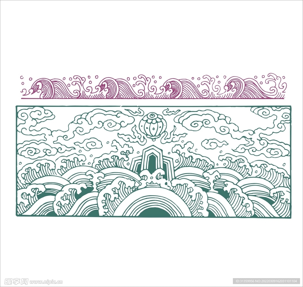 花纹河流水纹矢量图形