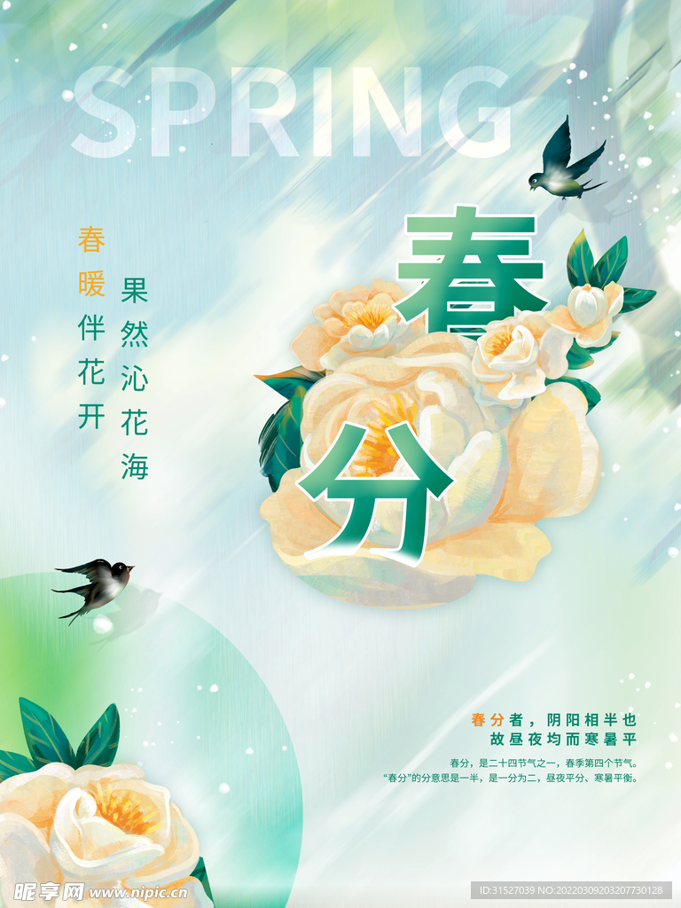 小清新春分节气海报