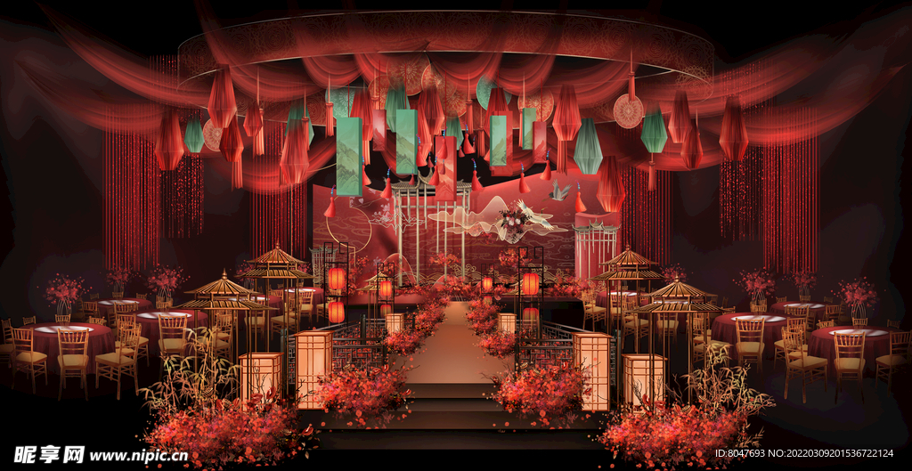 新中式婚礼 婚礼效果 婚礼布置