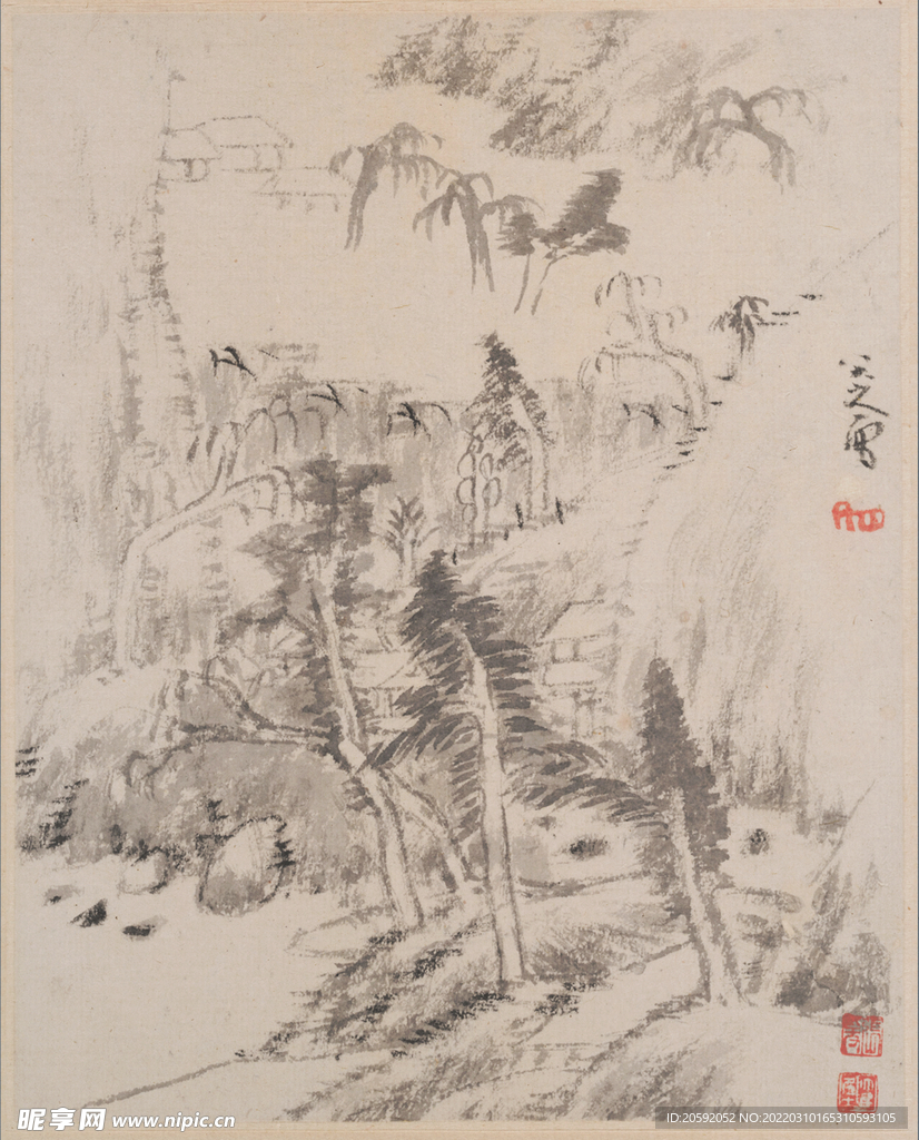 水墨画  