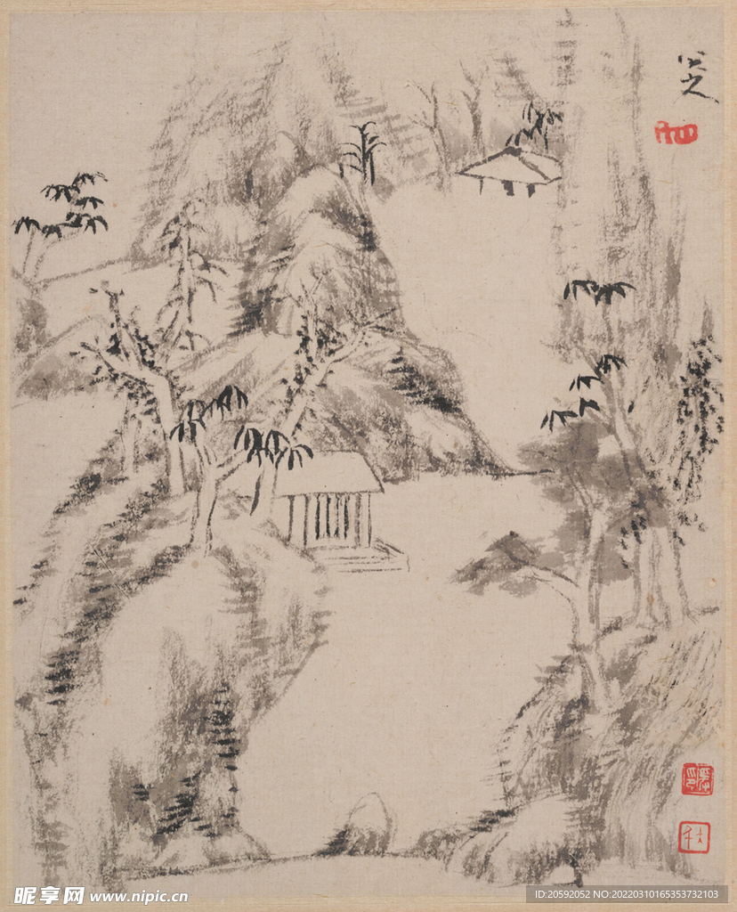 水墨画  