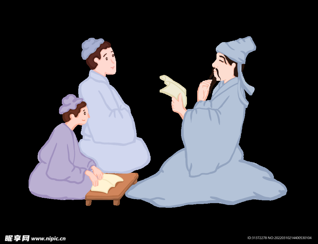 手绘文人墨客图片