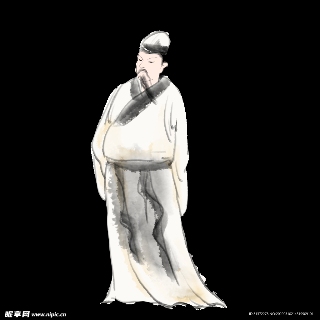 手绘文人墨客图片