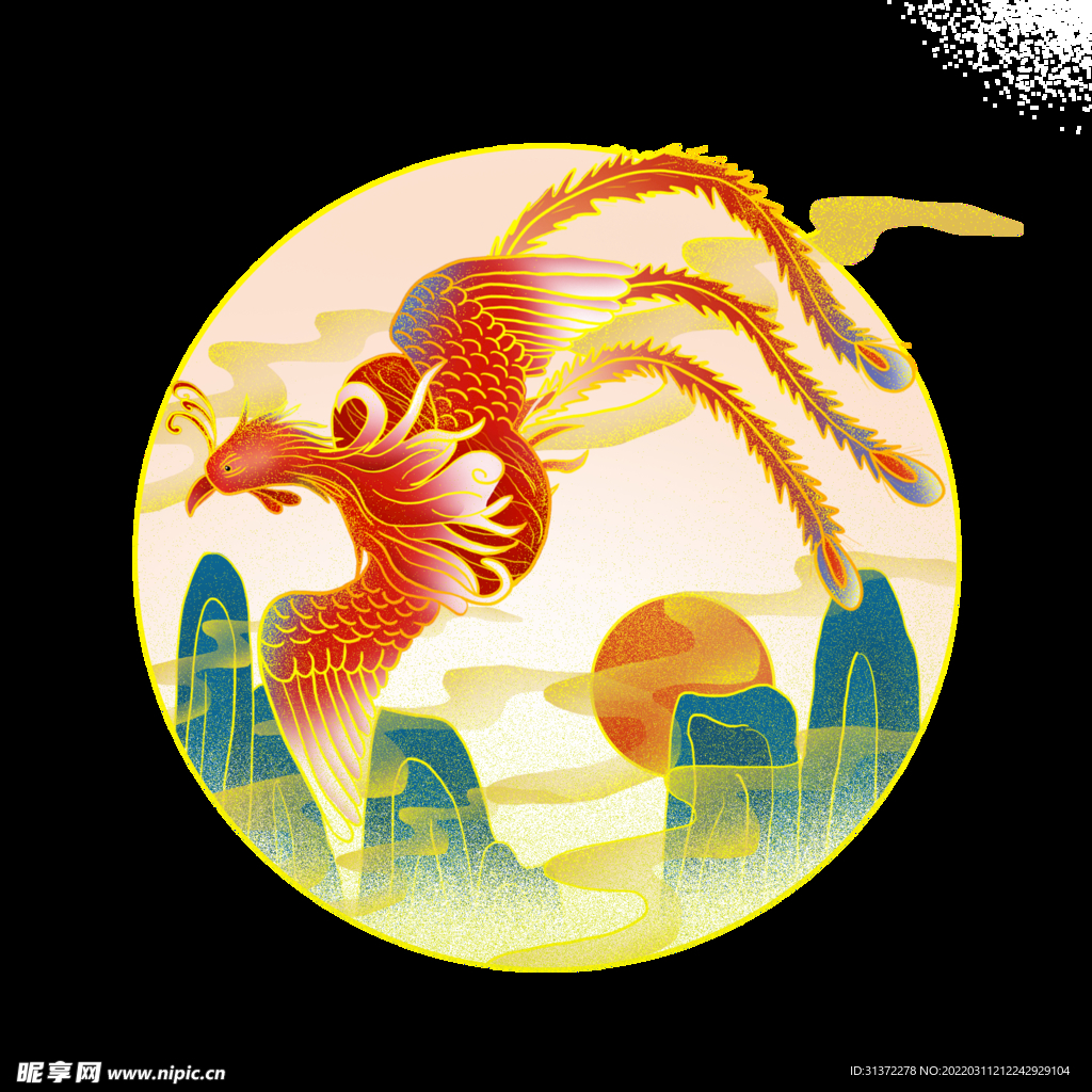 国潮凤凰海报设计图片