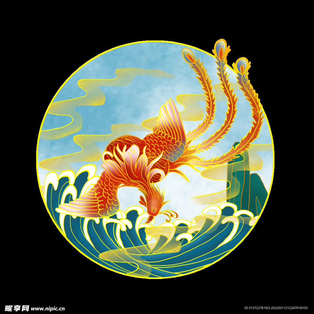国潮凤凰海报设计图片