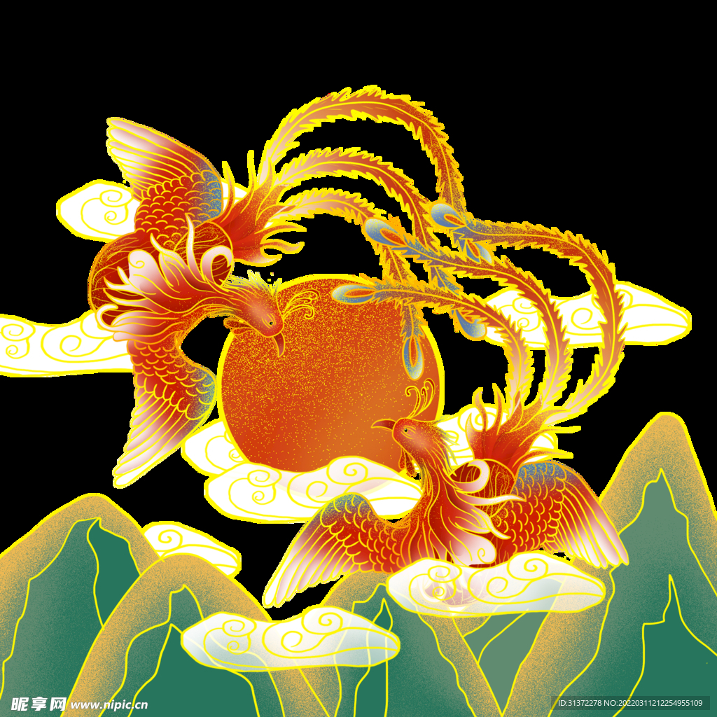 国潮凤凰海报设计图片