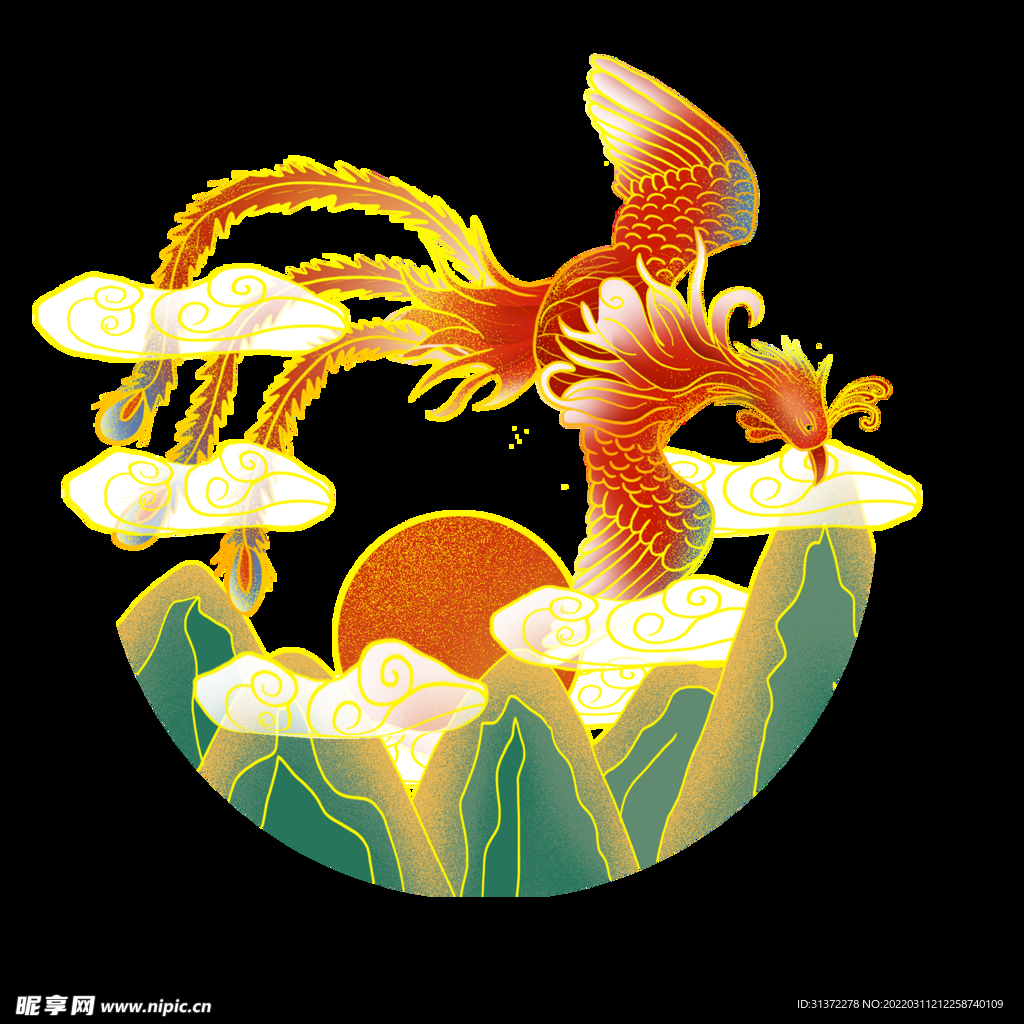 国潮凤凰海报设计图片