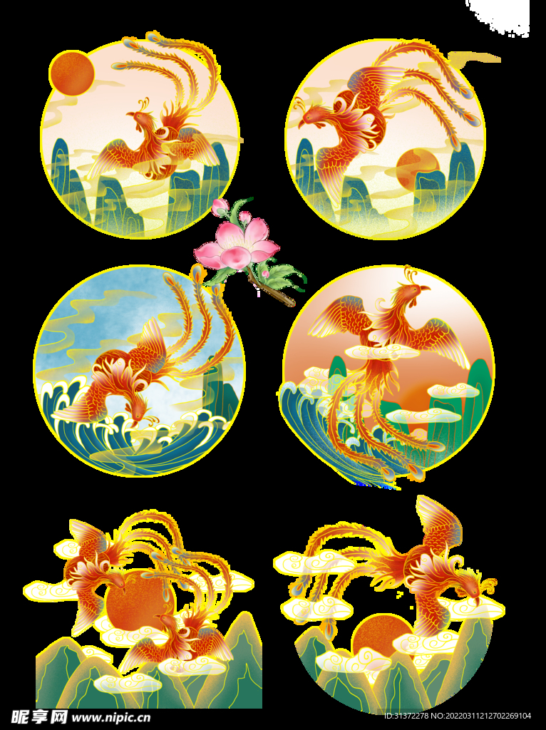 国潮凤凰海报设计图片