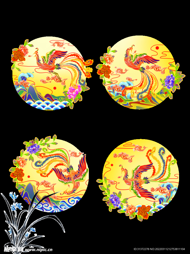 国潮凤凰海报设计图片