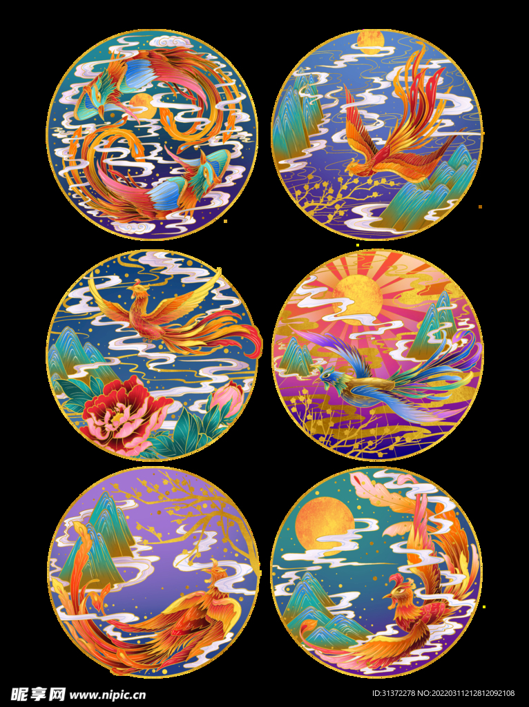 国潮凤凰海报设计图片