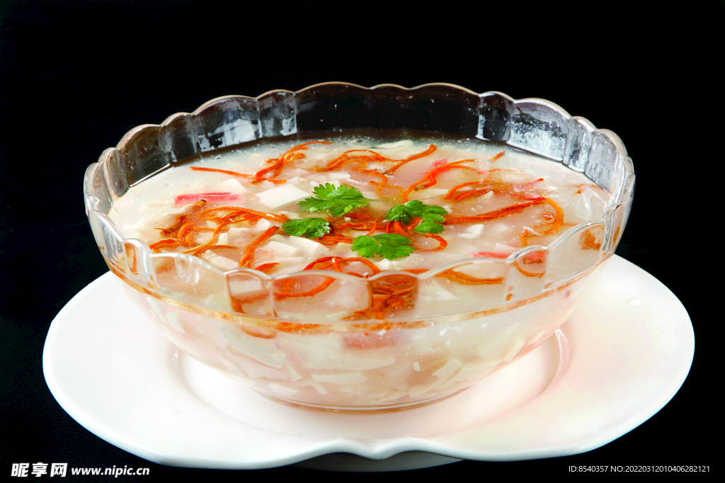 虫草花海鲜烩豆腐