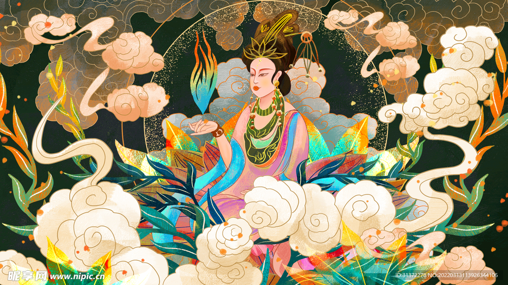 山海经神话故事国潮海报图片 