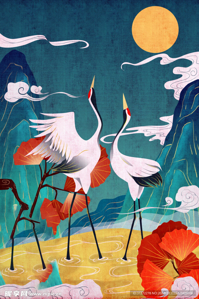 山海经神话故事国潮海报图片 