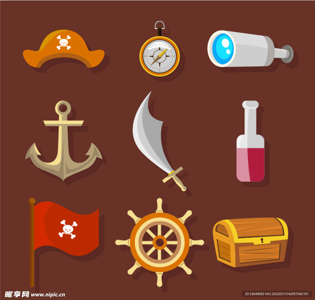 海盗船元素矢量