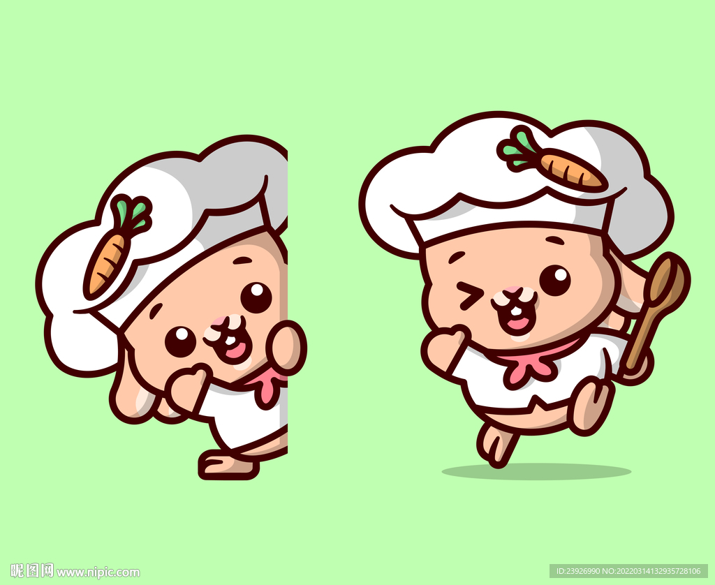 兔子厨师卡通