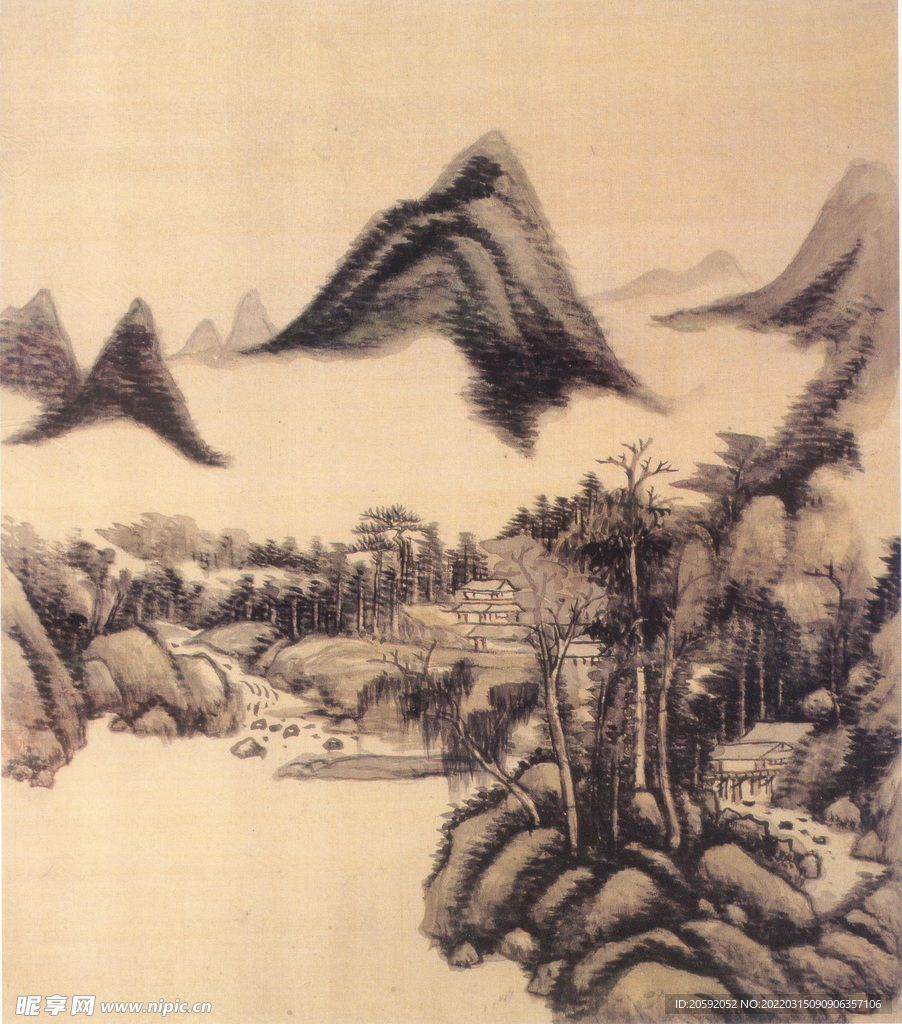 水墨画  