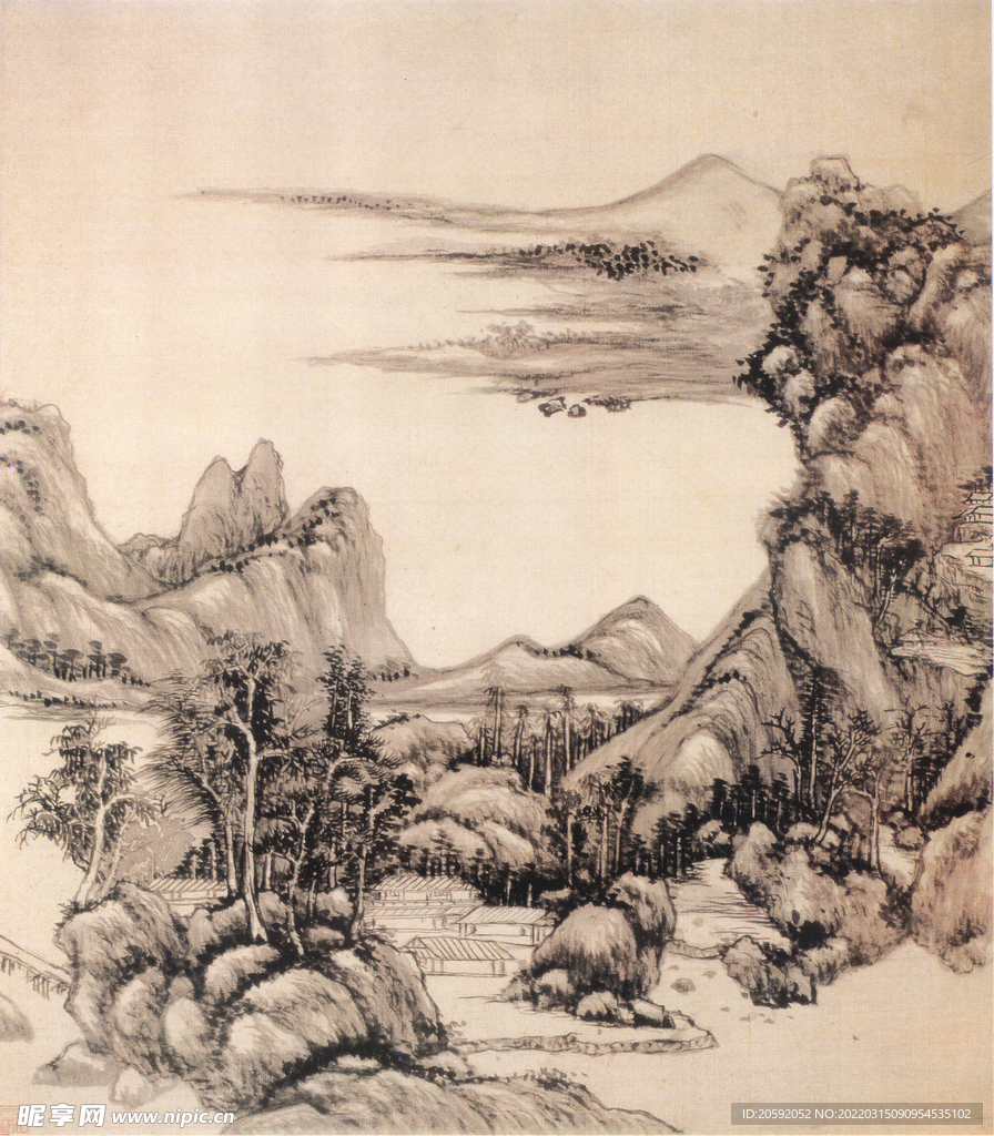 水墨画  