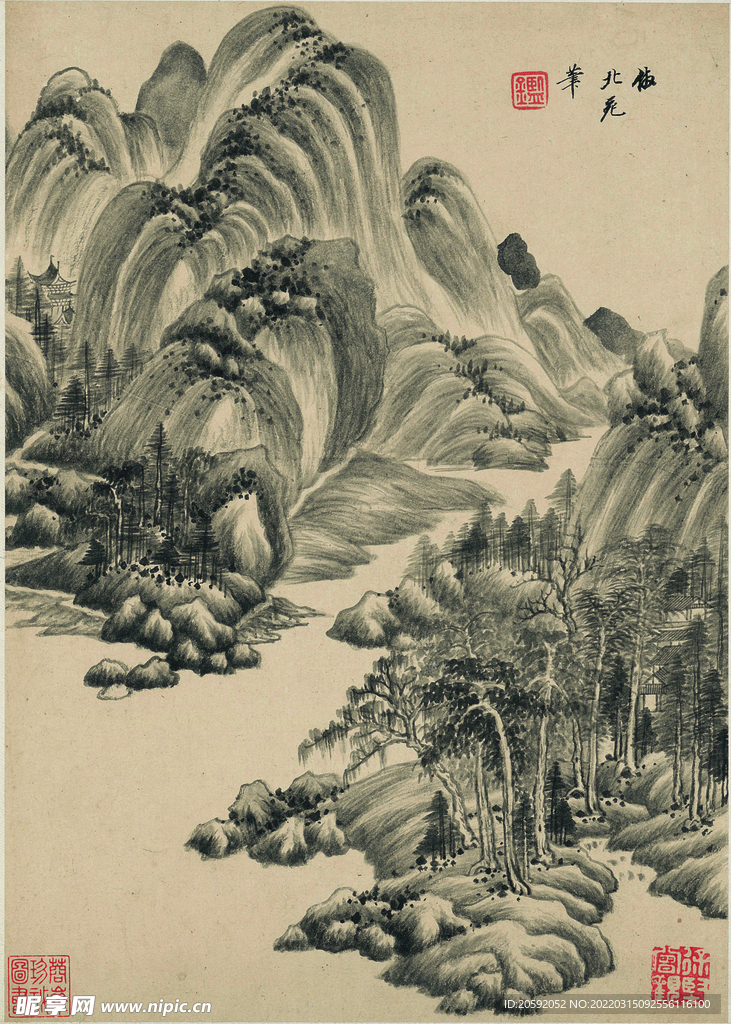 水墨画  