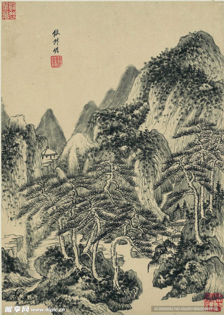 水墨画  