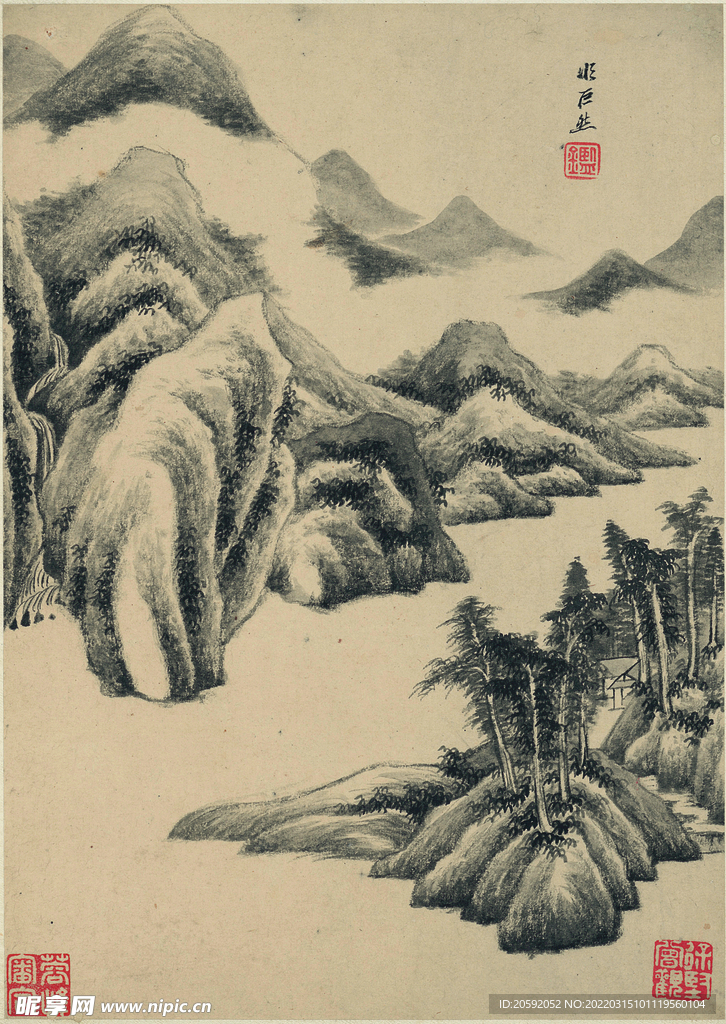 水墨画  