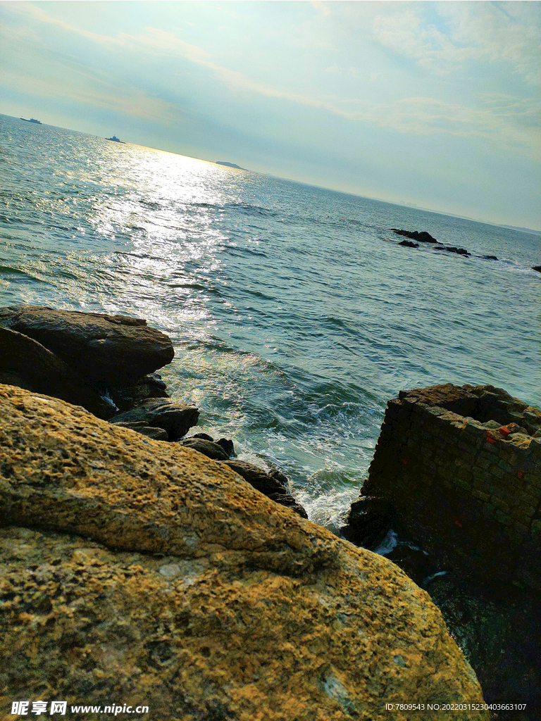 海面日落黄昏