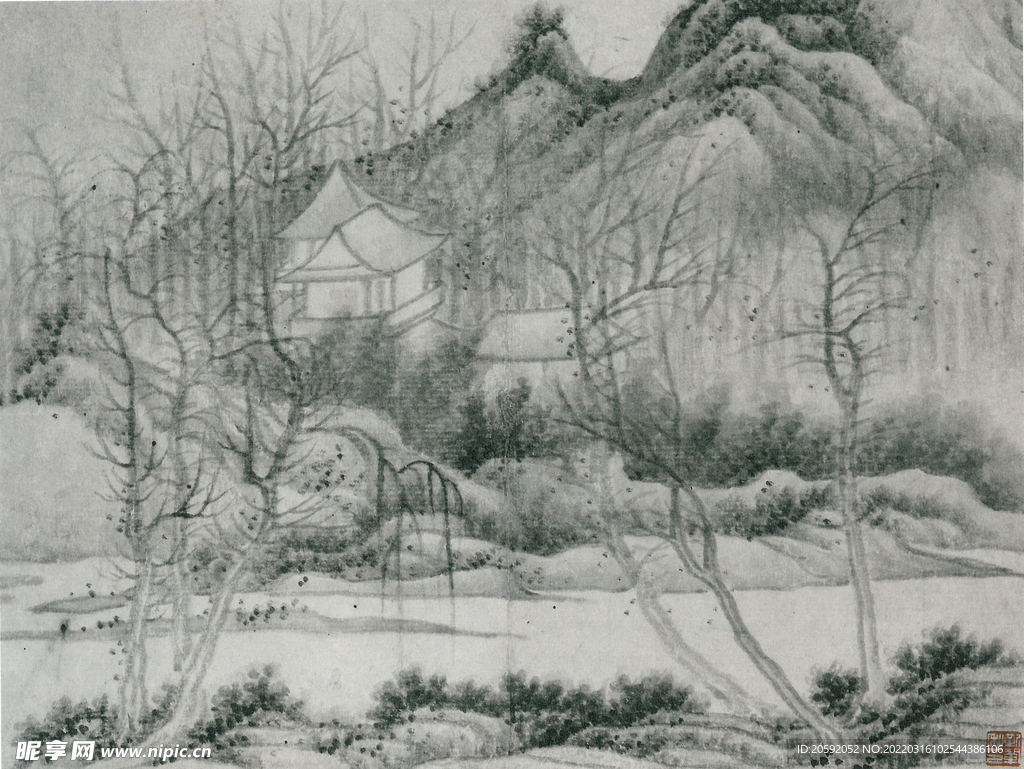 水墨画  