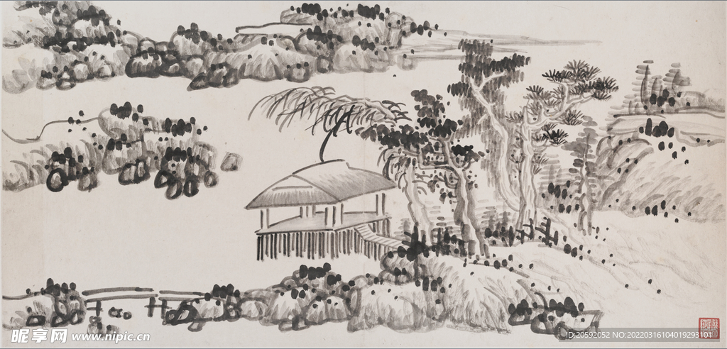 水墨画  