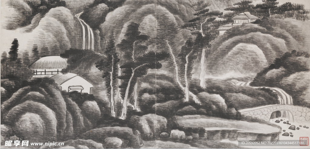 水墨画  