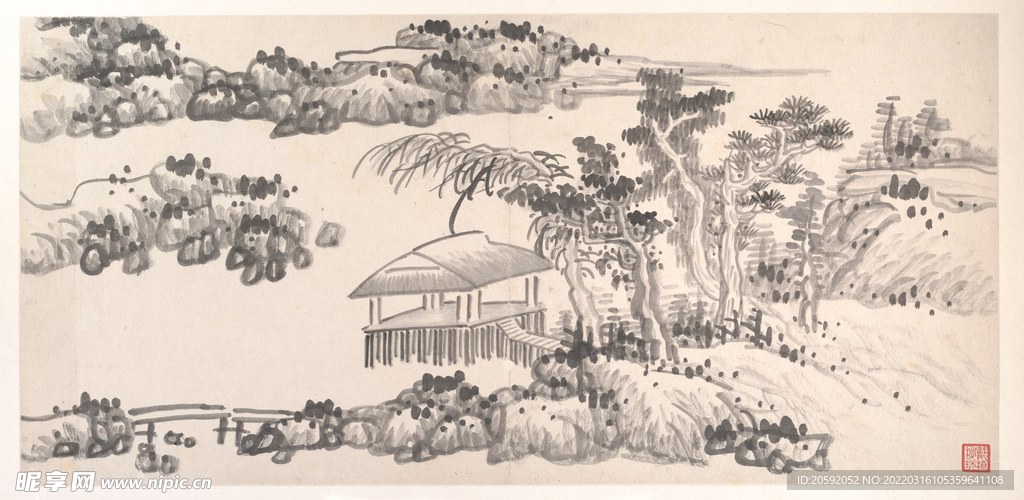 水墨画  