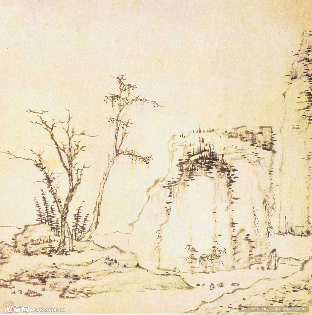 水墨画  