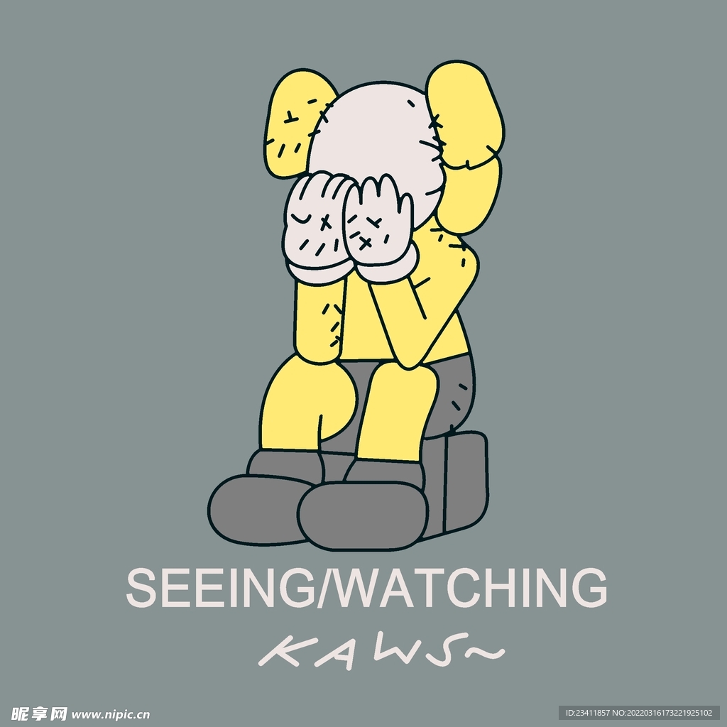 kaws 童装 烫画 图案设计