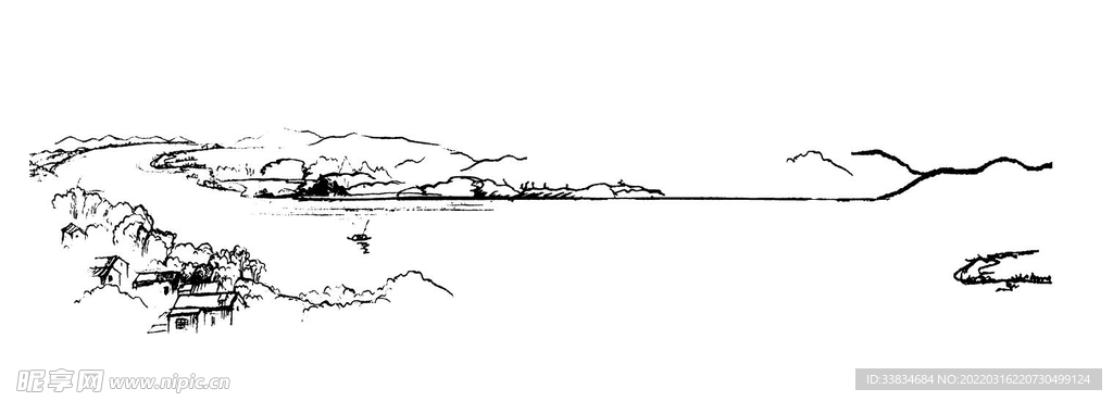 山水简画