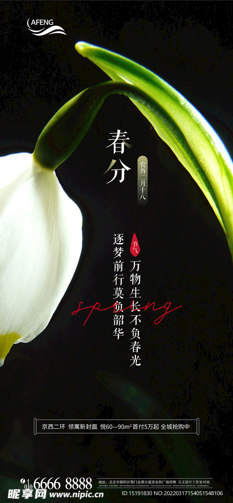 绿色春天春风节气海报