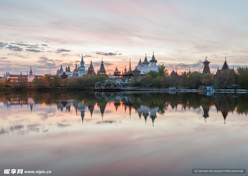 莫斯科公园日落 