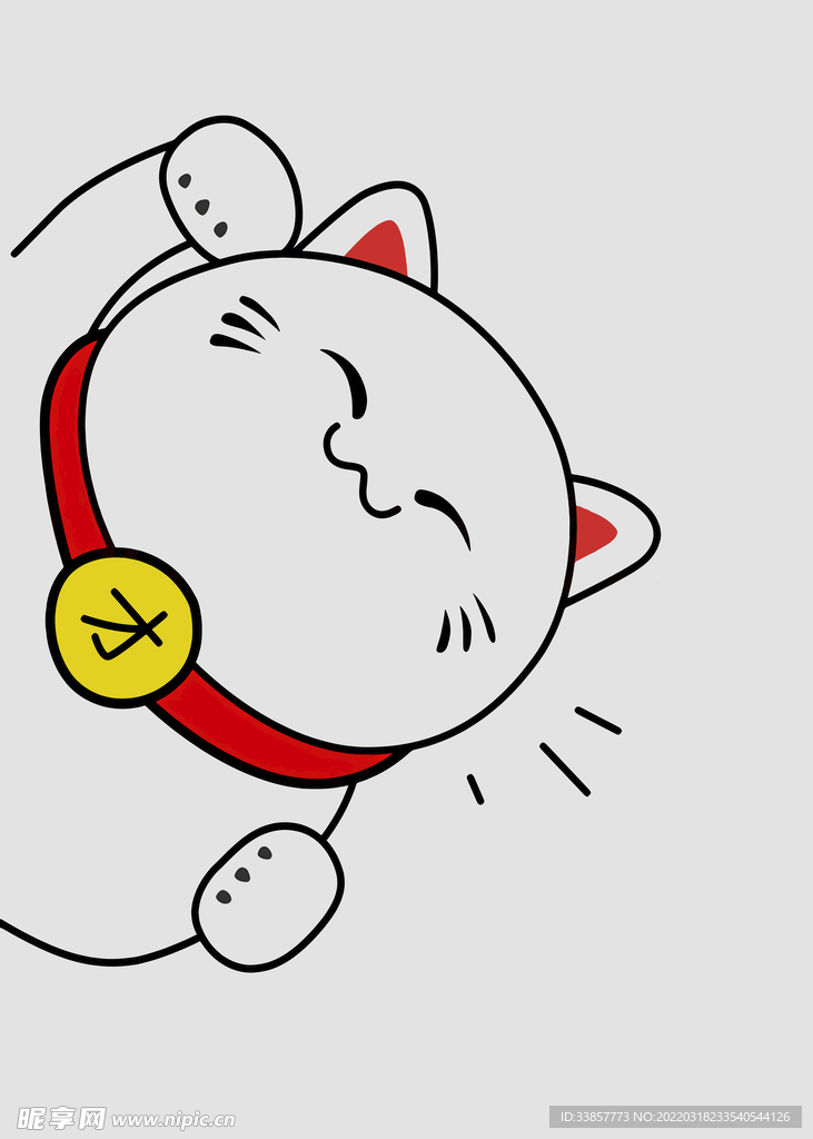 国潮插画卡通招财猫