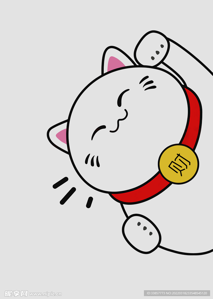 国潮插画卡通招财猫