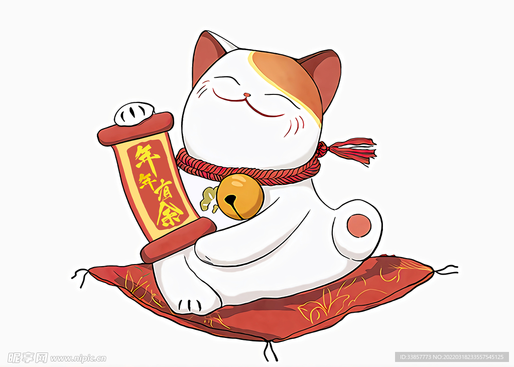 国潮插画卡通招财猫